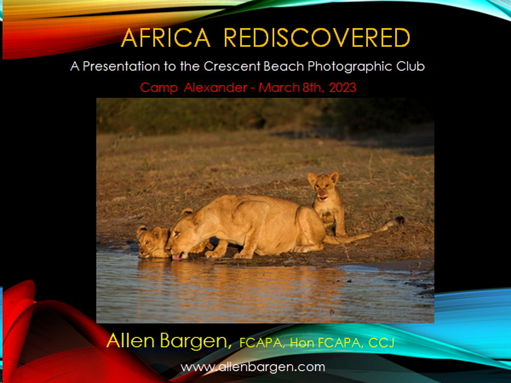 Alex Hall Presentation by Allen Bargen, Africa Rediscovered
